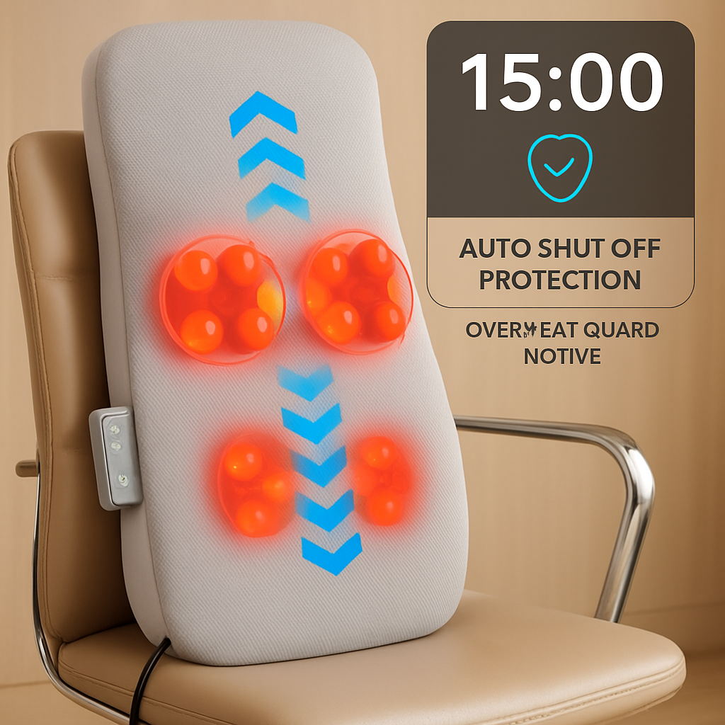 Masajeador de espalda completo con nodos de amasado rodante, calor relajante, cojín de masaje Shiatsu 3D de tejido profundo para la zona lumbar, parte superior e inferior de la espalda, regalo para mujeres y para mí