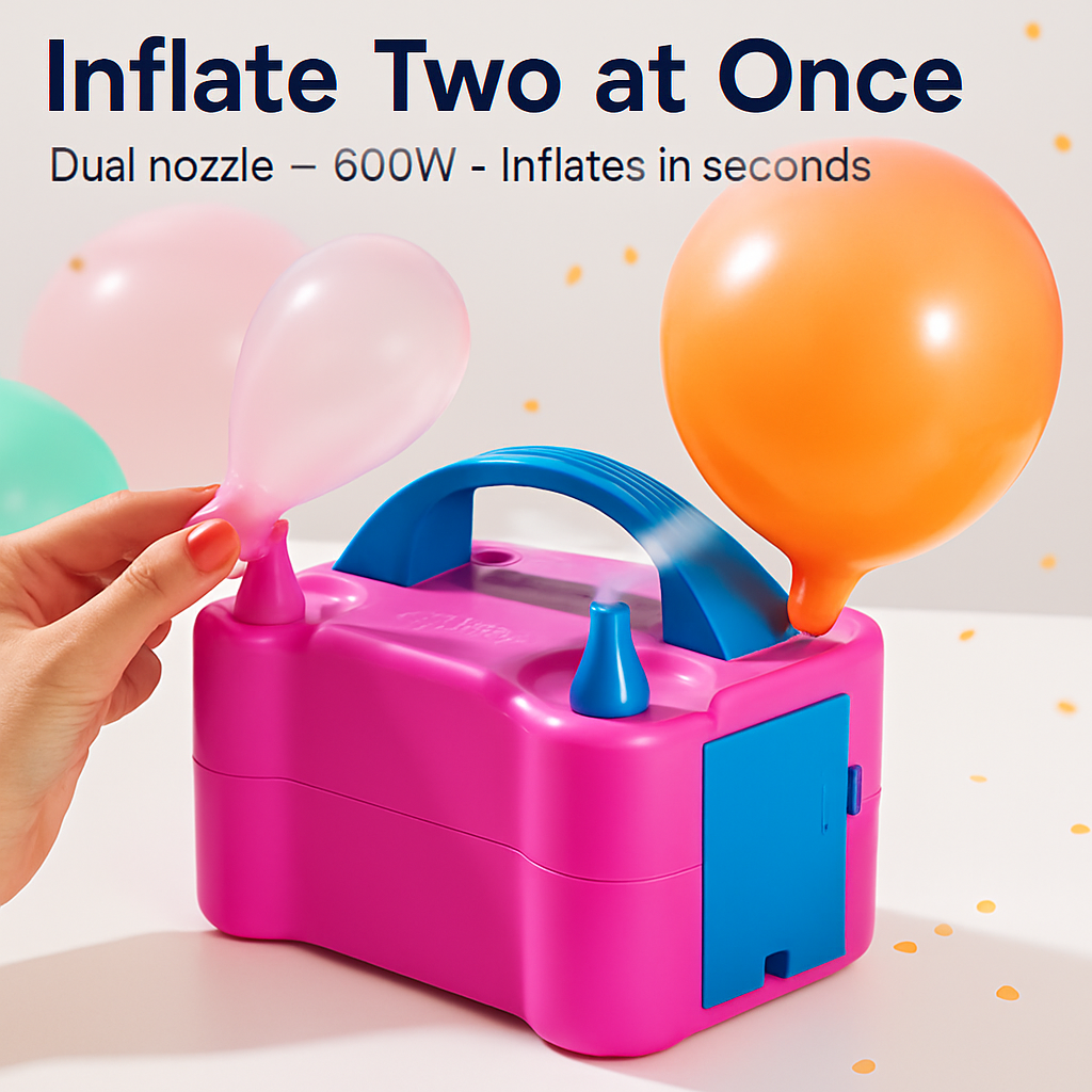 Balloon Pump for Party Decoration with Dual Nozzles