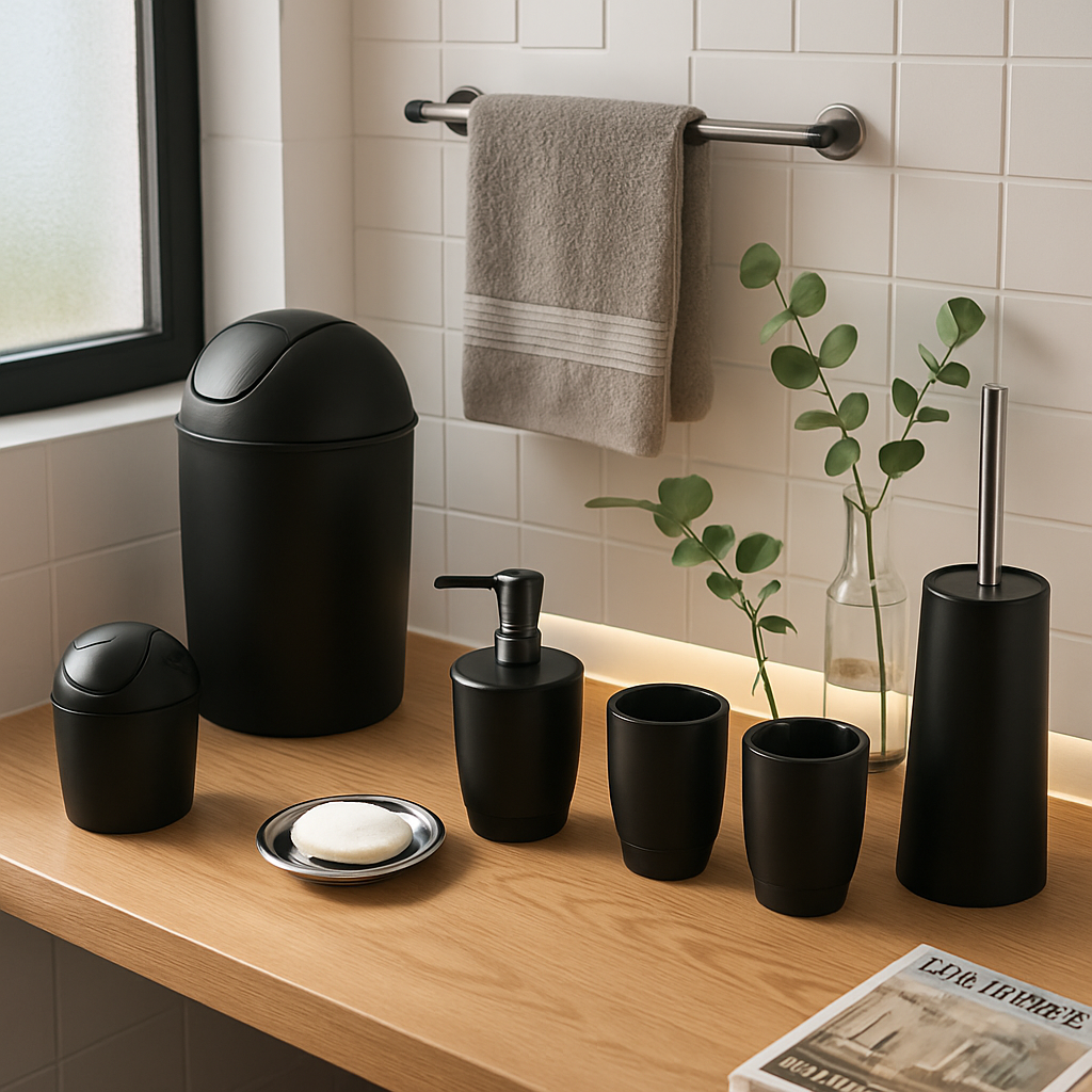 Set de accesorios de baño para la organización del hogar moderno