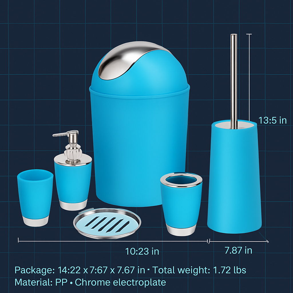 Set de accesorios de baño para la organización del hogar moderno