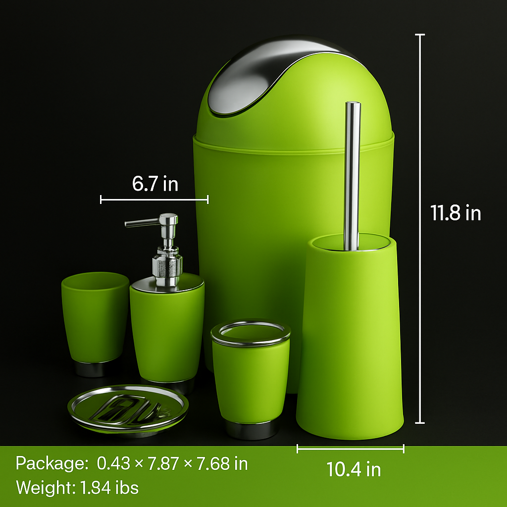 Set de accesorios de baño para la organización del hogar moderno