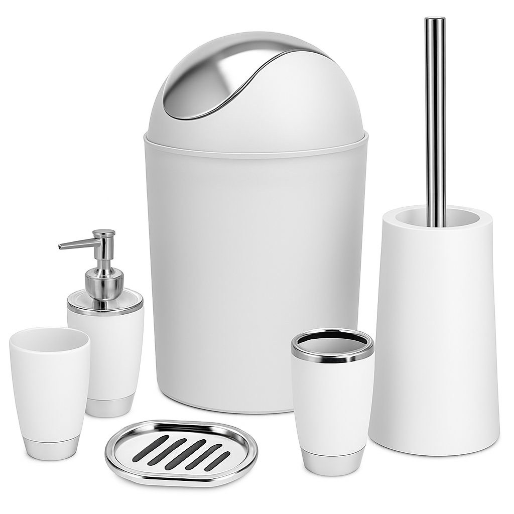 Set de accesorios de baño para la organización del hogar moderno