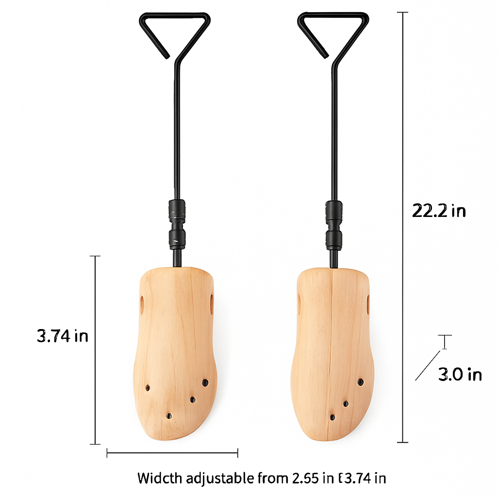 Boot Stretcher Adjustable Width Wooden Widener for Boots