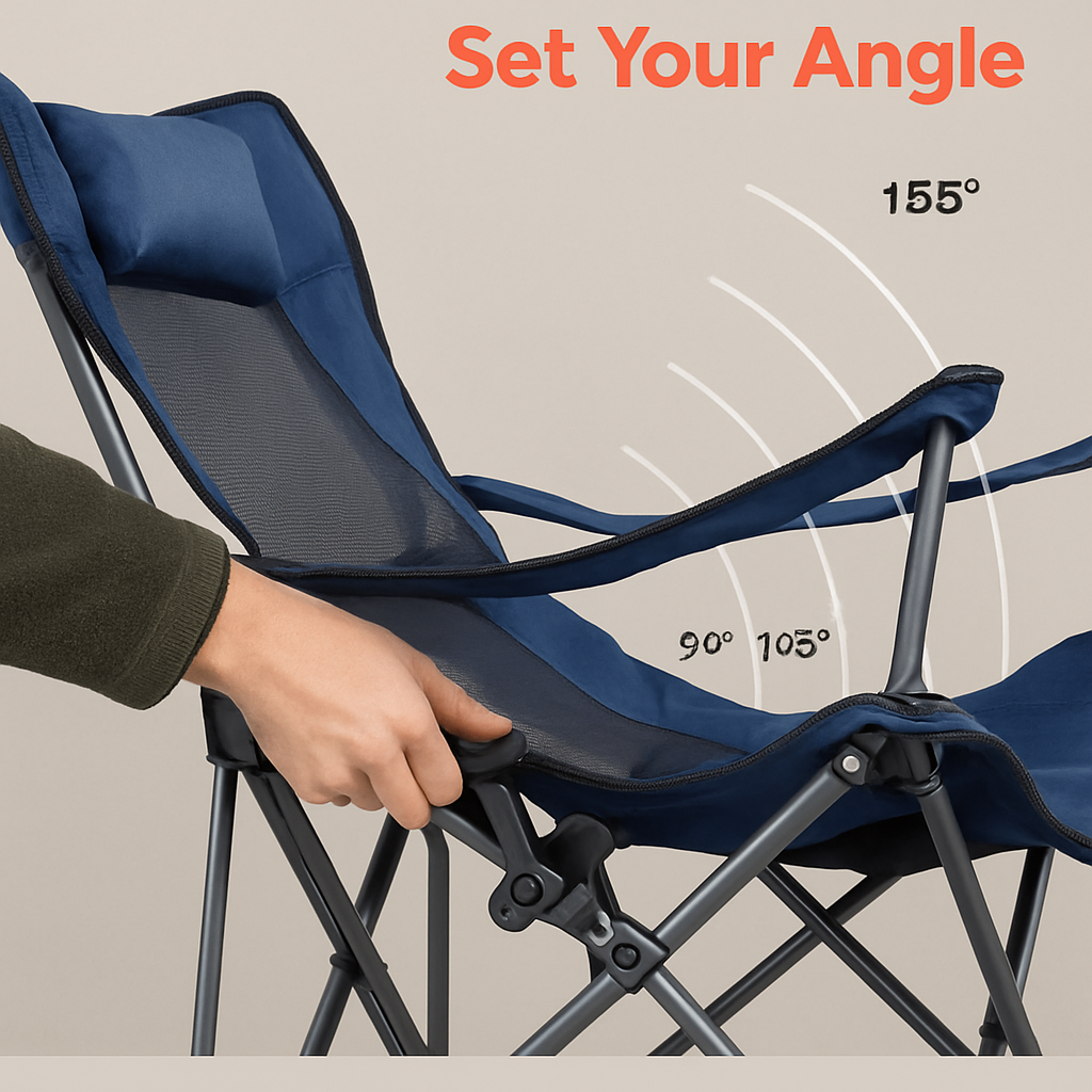 Foldable Camping Chair with Cup Holder & Side Pocket