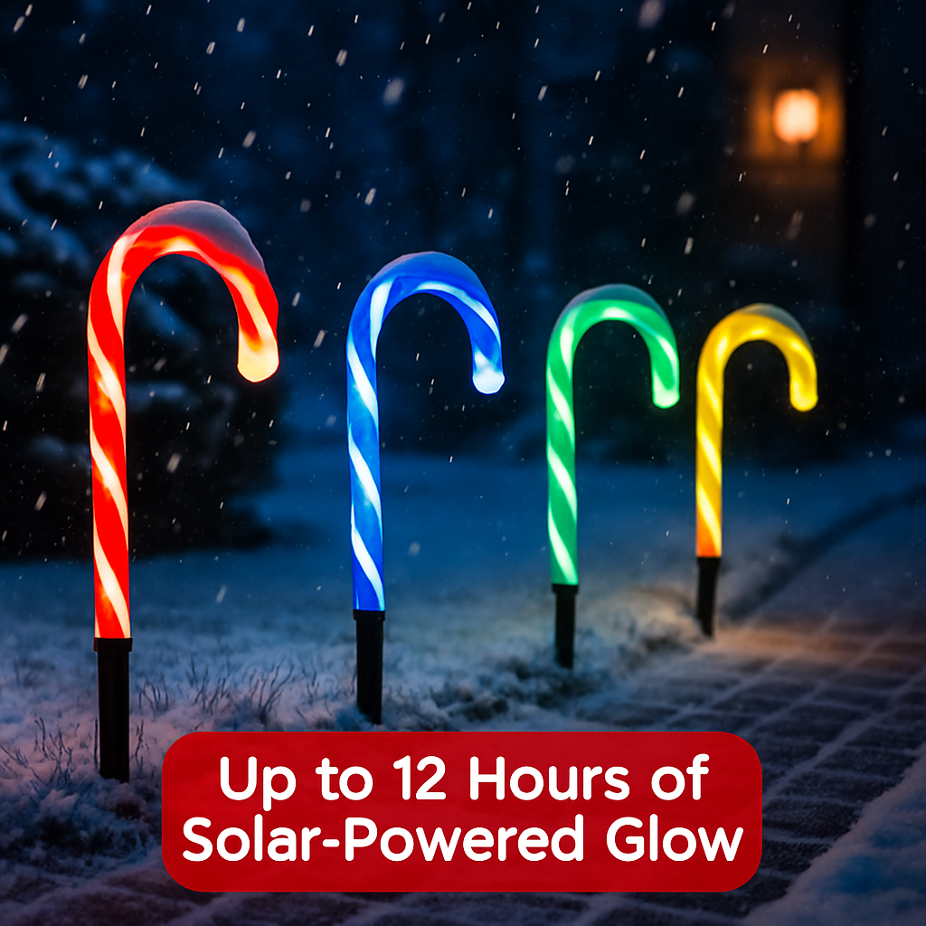 Candy Cane Solar Light for Garden and Patio Decor