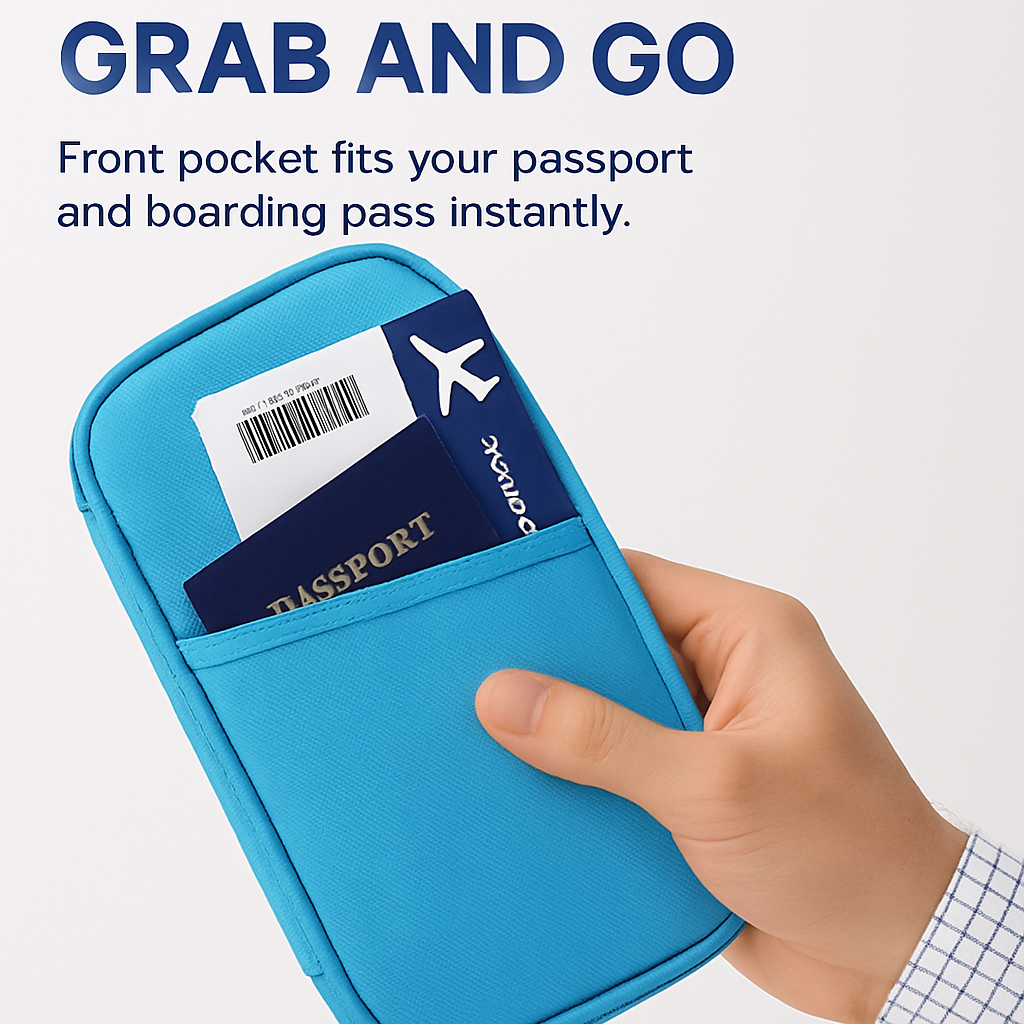 Cartera de viaje para pasaporte con 12 compartimentos, organizador de documentos, tarjetas de crédito, identificación y teléfono, estuche resistente al agua con cremallera para viajes de negocios y uso diario