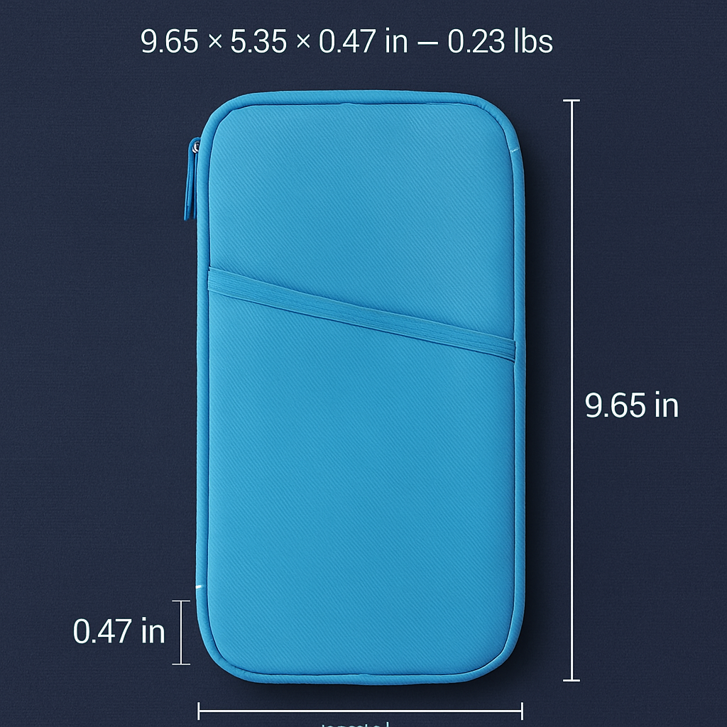 Cartera de viaje para pasaporte con 12 compartimentos, organizador de documentos, tarjetas de crédito, identificación y teléfono, estuche resistente al agua con cremallera para viajes de negocios y uso diario