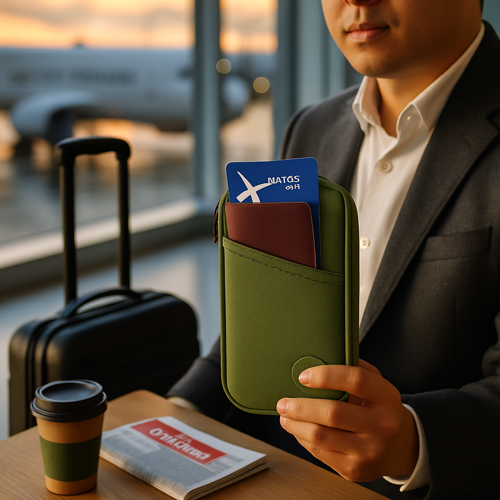 Cartera de viaje para pasaporte con 12 compartimentos, organizador de documentos, tarjetas de crédito, identificación y teléfono, estuche resistente al agua con cremallera para viajes de negocios y uso diario