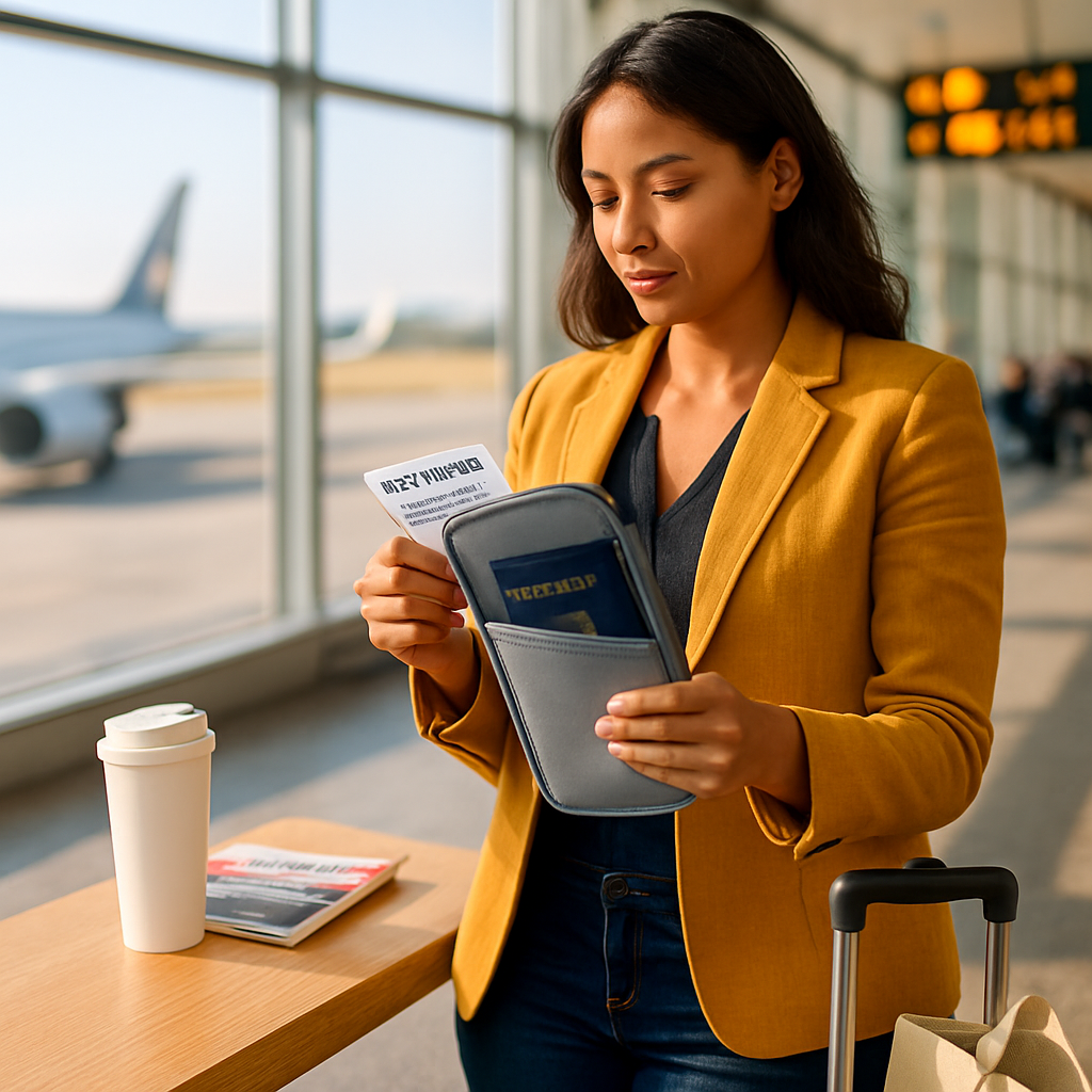 Cartera de viaje para pasaporte con 12 compartimentos, organizador de documentos, tarjetas de crédito, identificación y teléfono, estuche resistente al agua con cremallera para viajes de negocios y uso diario