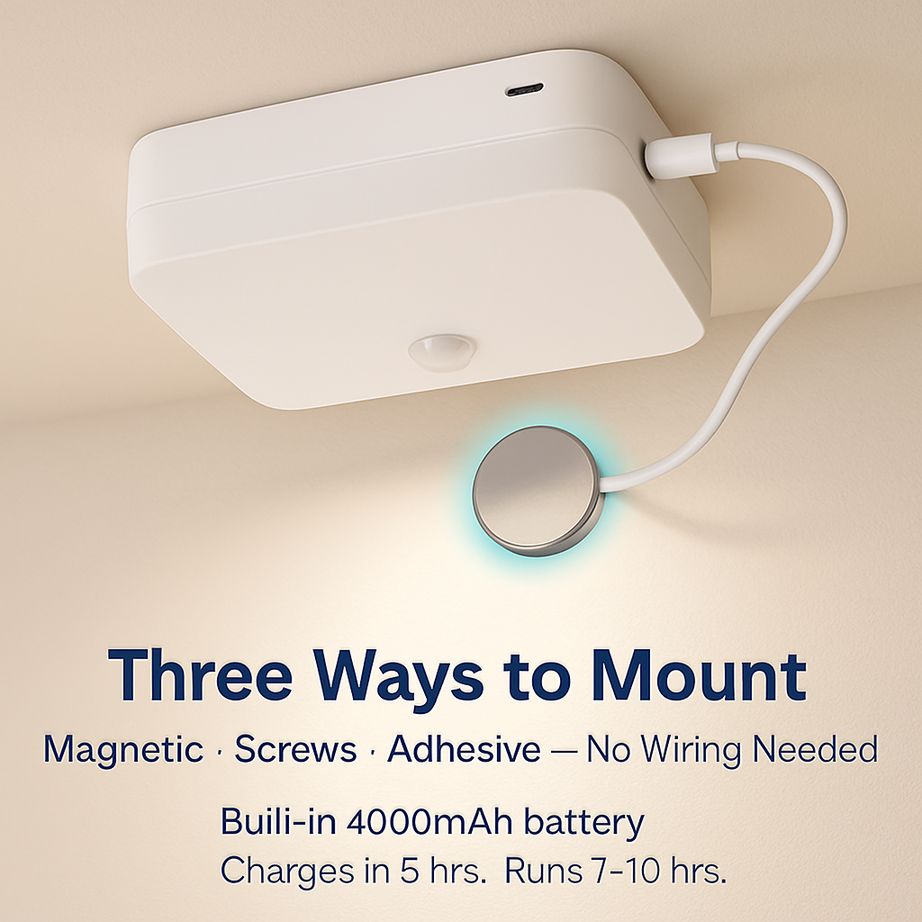 Motion Sensor Ceiling Light with Remote Rechargeable