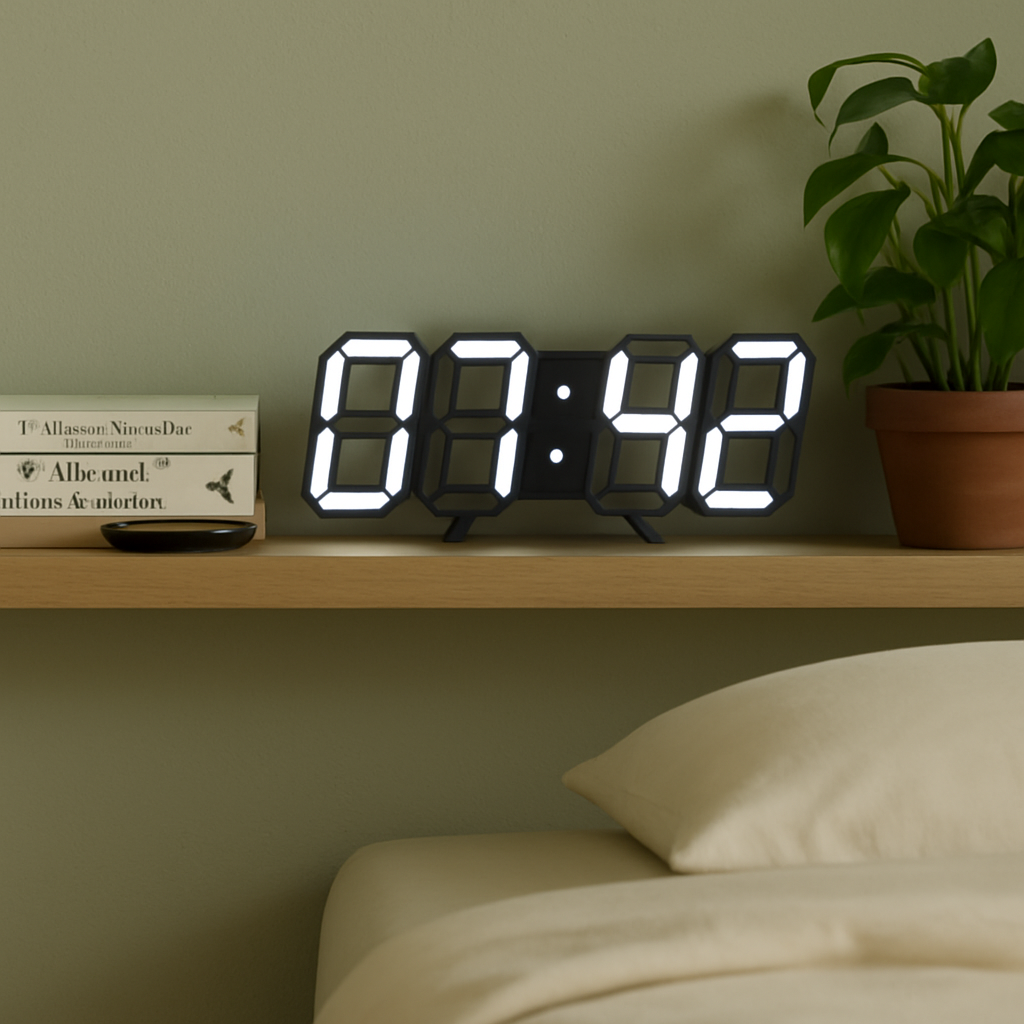 3D LED Digital Wall Clock for Home and Office Use