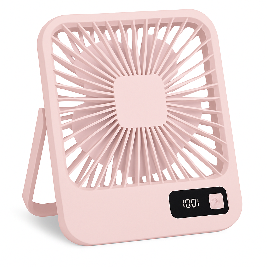 Mini Desktop Cooling Fan with LCD Display and Quiet Airflow