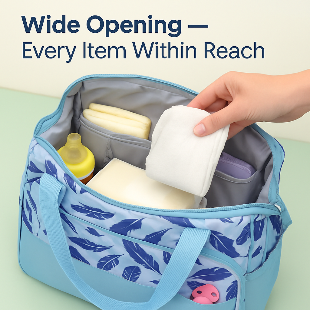 5Pcs Baby Nappy Diaper Bags Set Mummy Diaper Handbags with Diaper Pad Food Bag Bottle Bag Travel Tote Bags For Mom Dad