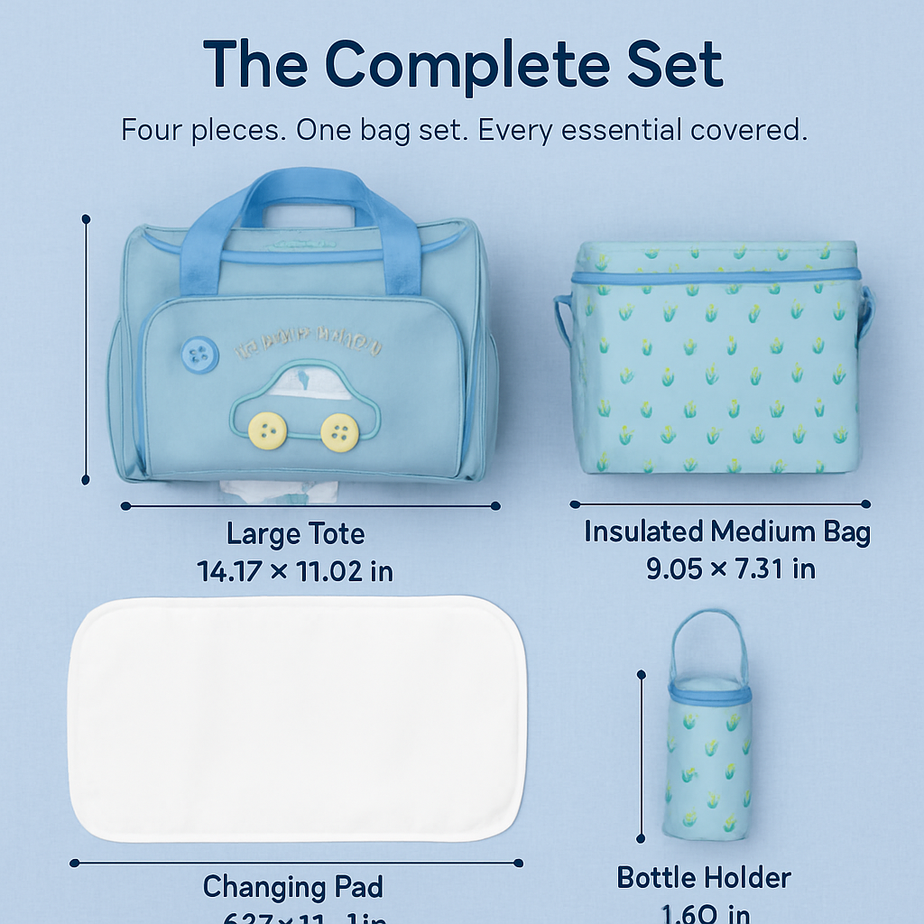 Diaper Bag Tote Set for Baby Essentials with Changing Pad