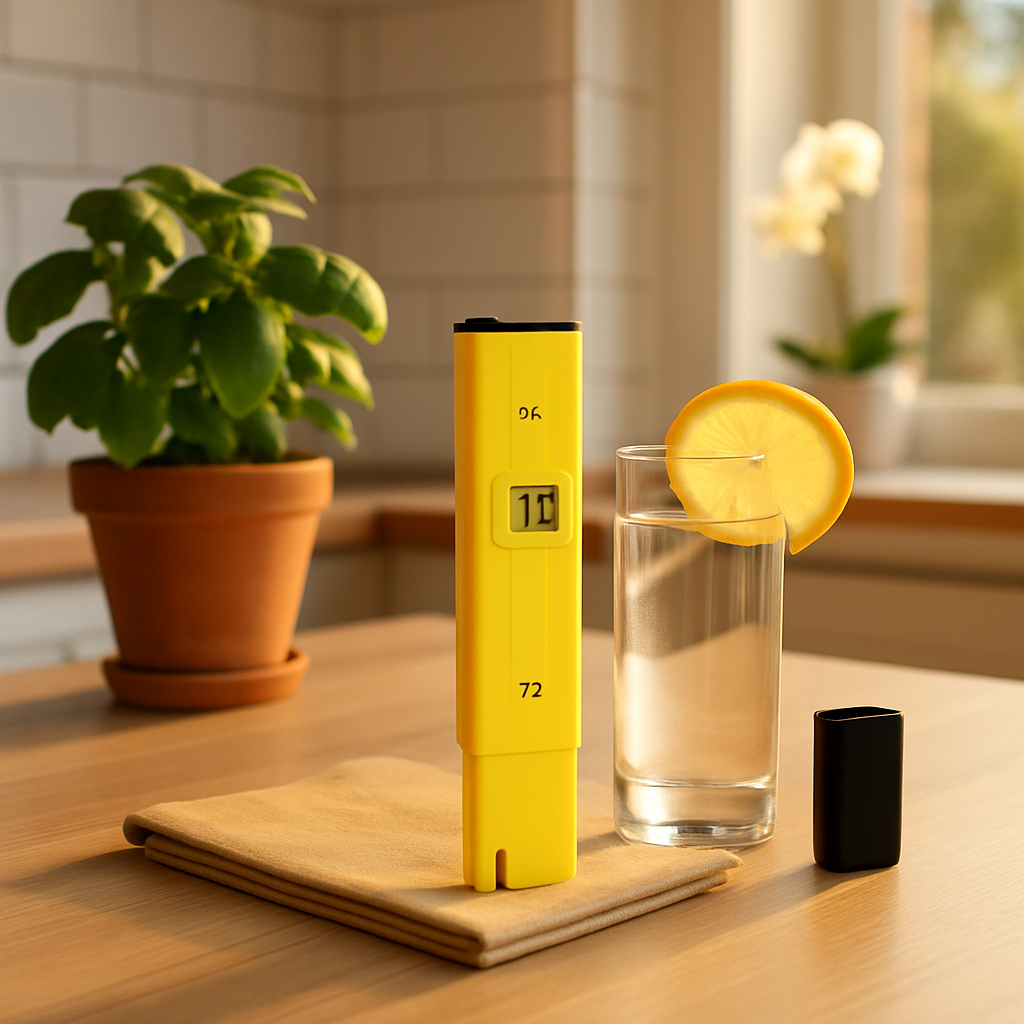 Digital PH Meter Handheld Water PH Meter w/ ATC 0-14 PH 0.1 PH Accuracy Water Quality Tester for Household Drinking Water Hydroponics Aquariums Swimmi