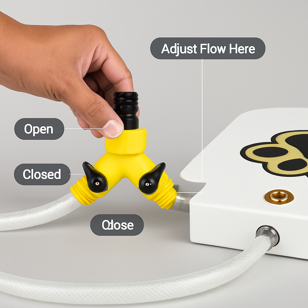Dog Water Fountain Outdoor Dog Pet Water Dispenser Step-on Activated Sprinkler w/ Interactive Paw Pedal Valve for Drinking Fresh Water