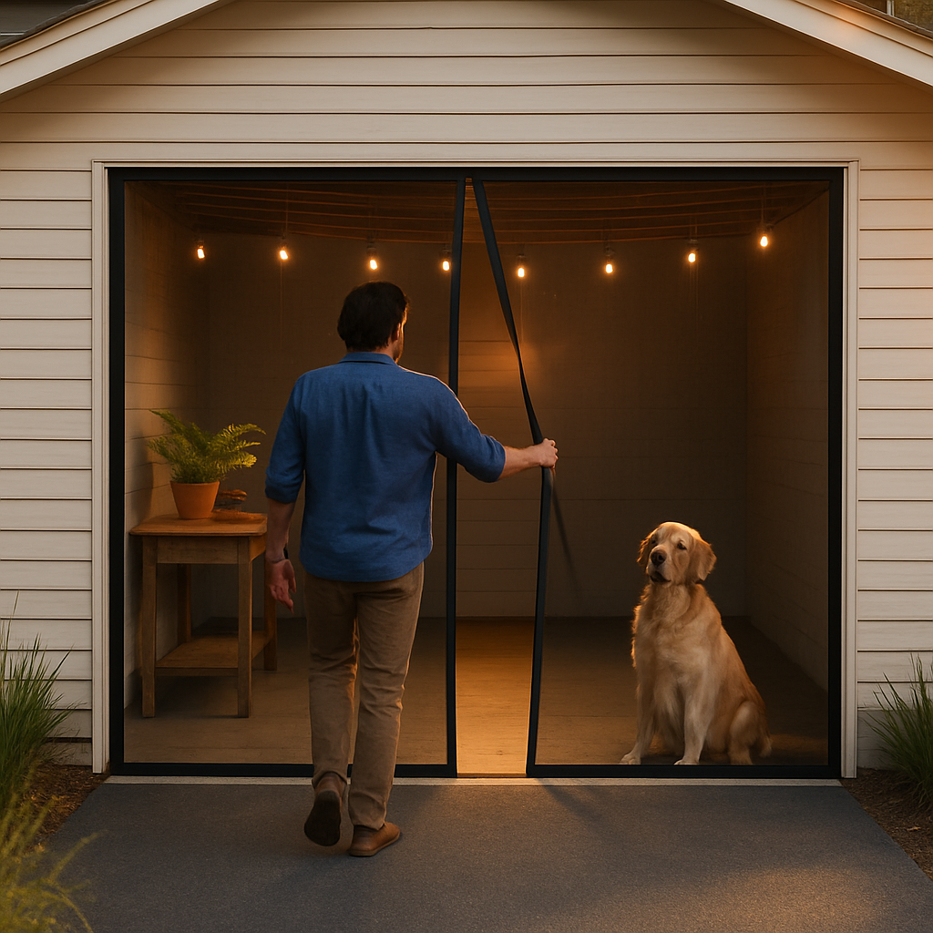 Magnetic Garage Door Screen for Single Car