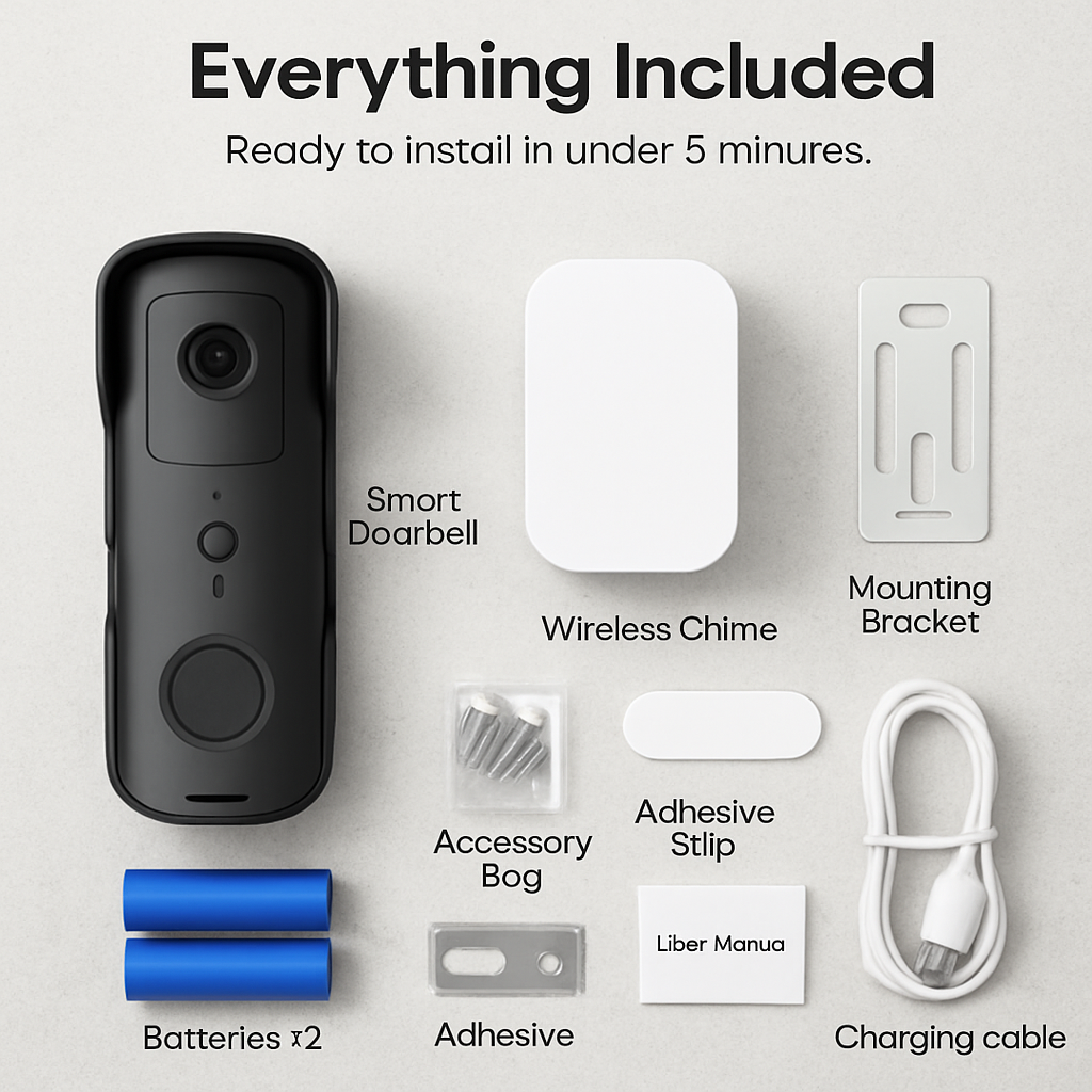 Smart WiFi Video Doorbell with Two-Way Audio
