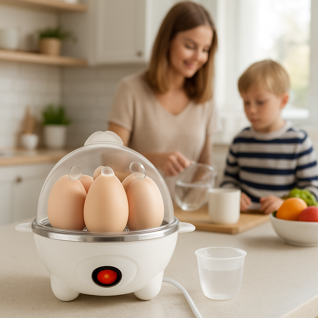Cocedor de huevos eléctrico para hervir y cocinar al vapor rápidamente