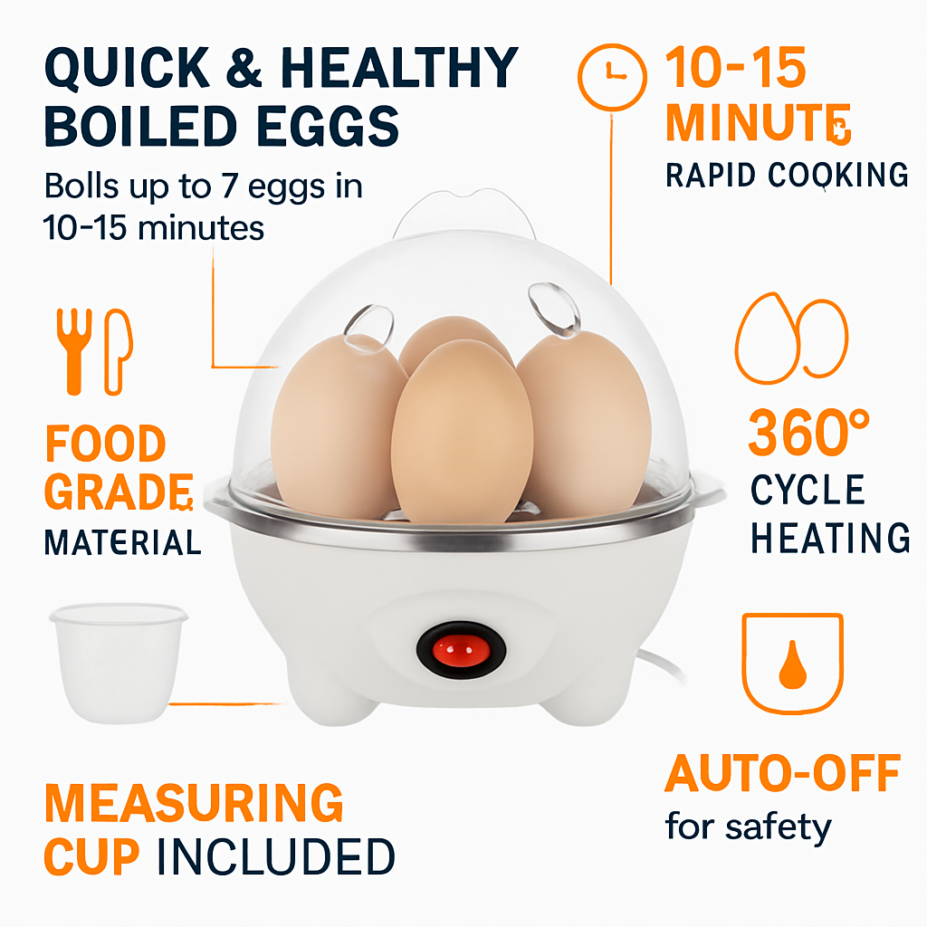 Cocedor de huevos eléctrico para hervir y cocinar al vapor rápidamente