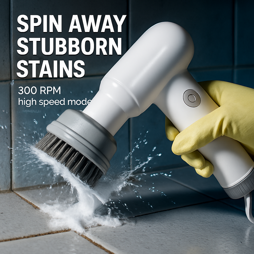 Electric Handheld Spin Scrubber Cordless Cleaning Brush