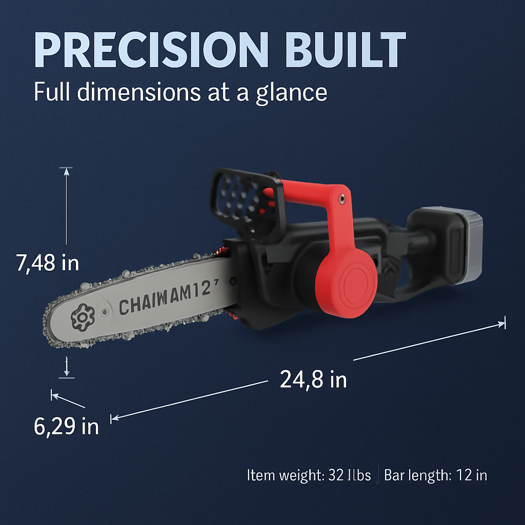 12-Inch Cordless Chainsaw with Battery and Charger