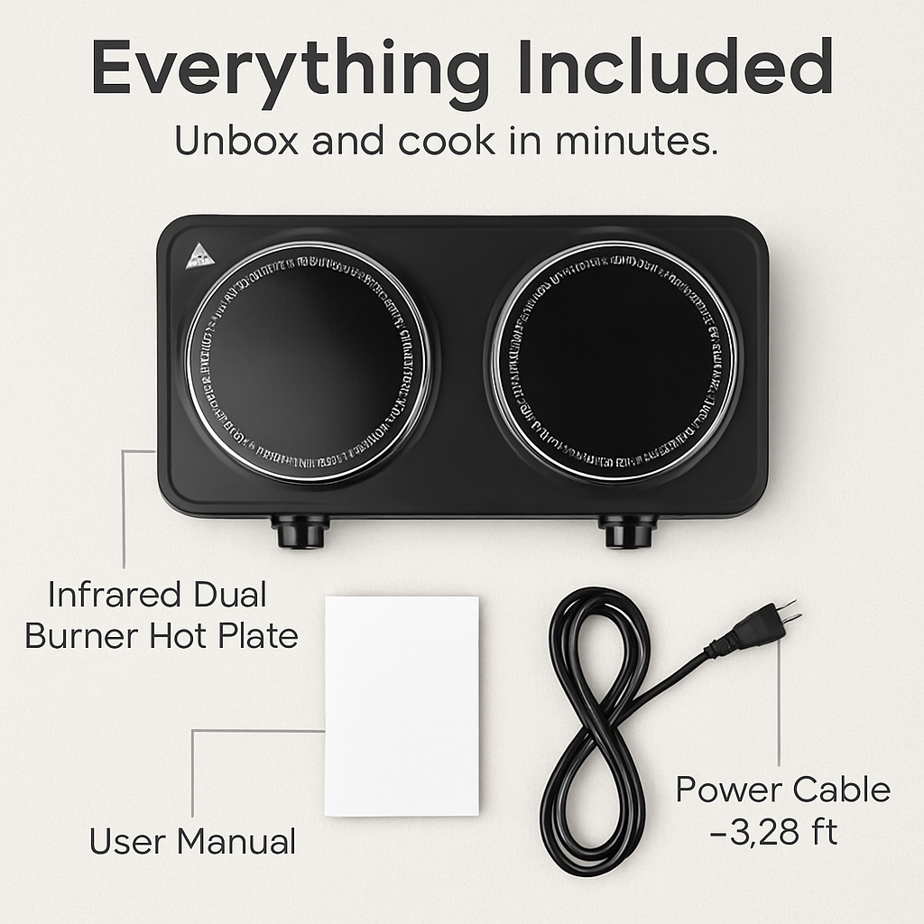 Infrared Dual Burner Portable Hot Plate Stove