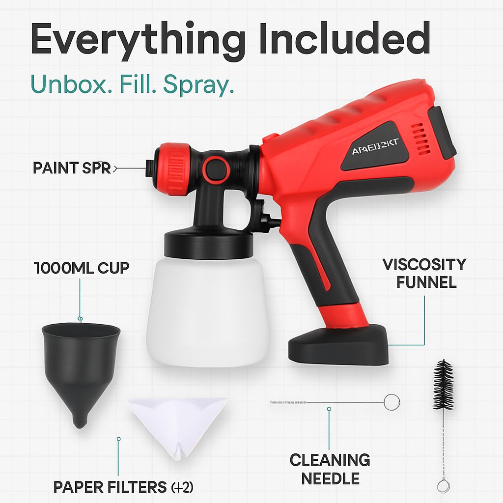 Paint Sprayer with 3 spray patterns - home use