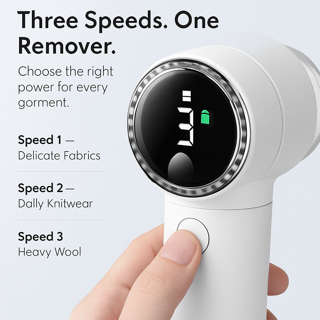 Fabric Shaver with 3 Speeds and Lint Remover