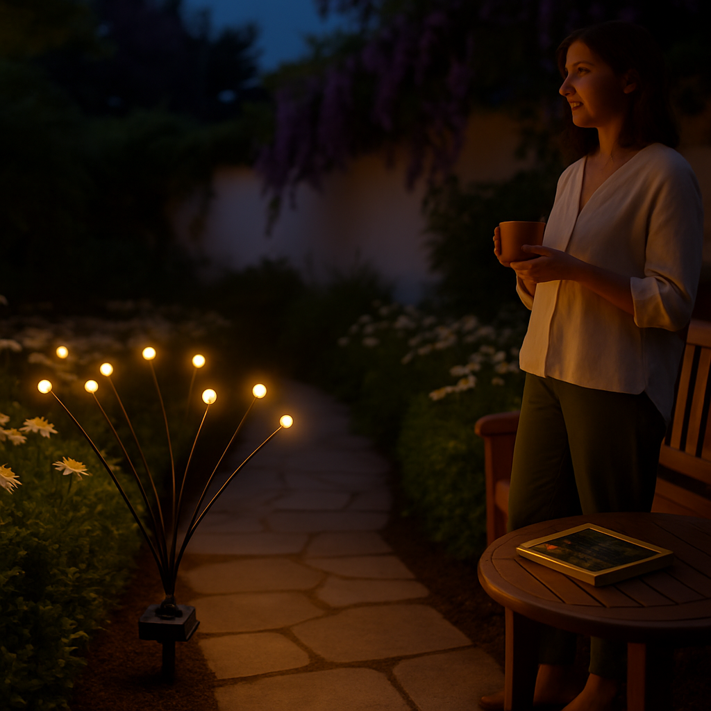 Solar Firefly Lights Swaying Pathway Lamps for Garden
