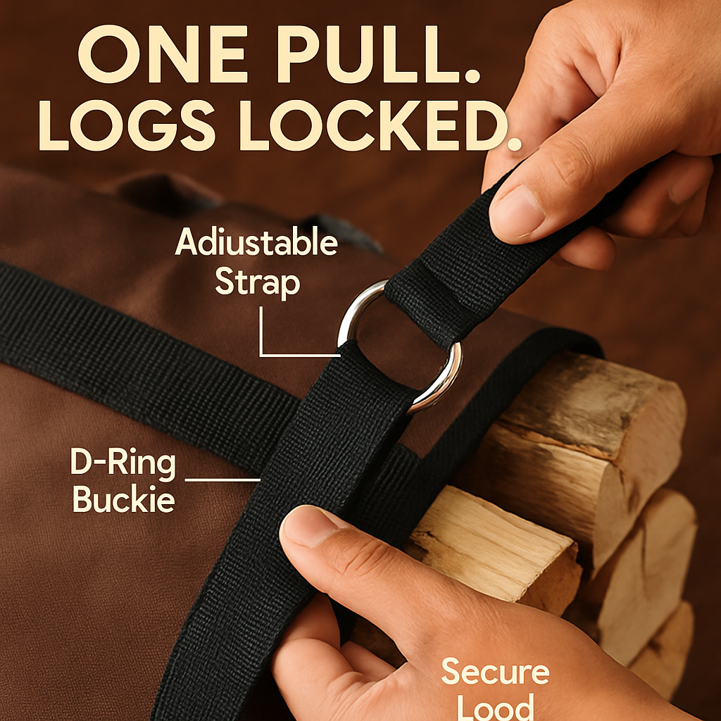 Firewood Carrier Bag with Handle for Indoor Outdoor Use