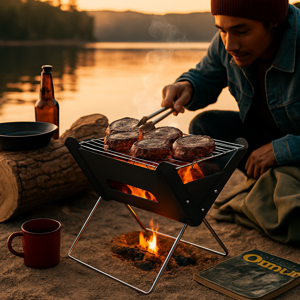 Foldable Charcoal BBQ Grill Portable X-Shape Tabletop