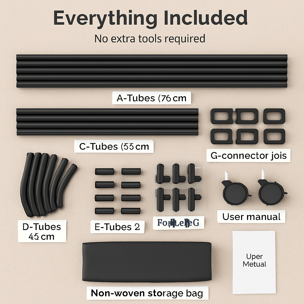 Double Rods Garment Rack with Storage Bag