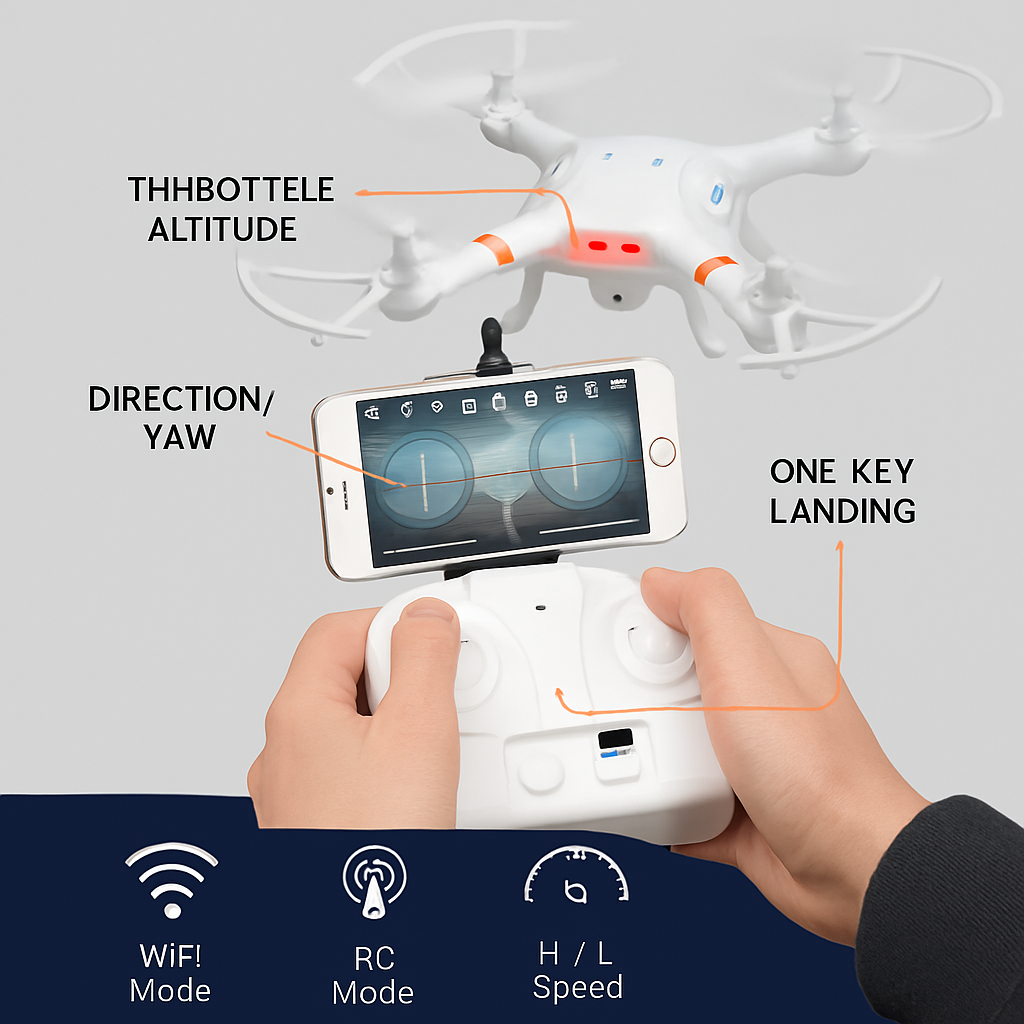 4.5 Ch 6 Axis Gyro 4 Motor 2.4Ghz RC WIFI FPV Quadcopter with HD Camera