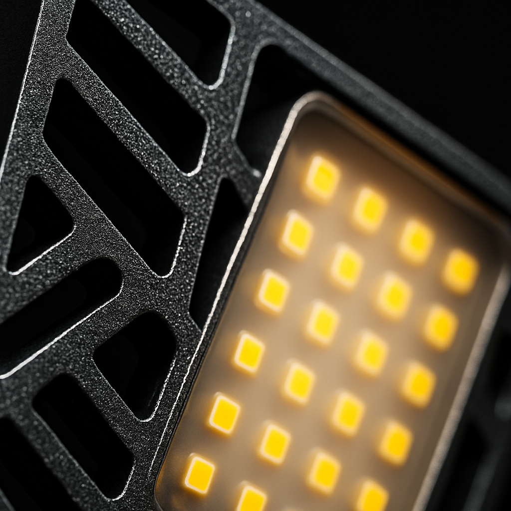 Luz LED deformable para garaje con cabezales ajustables