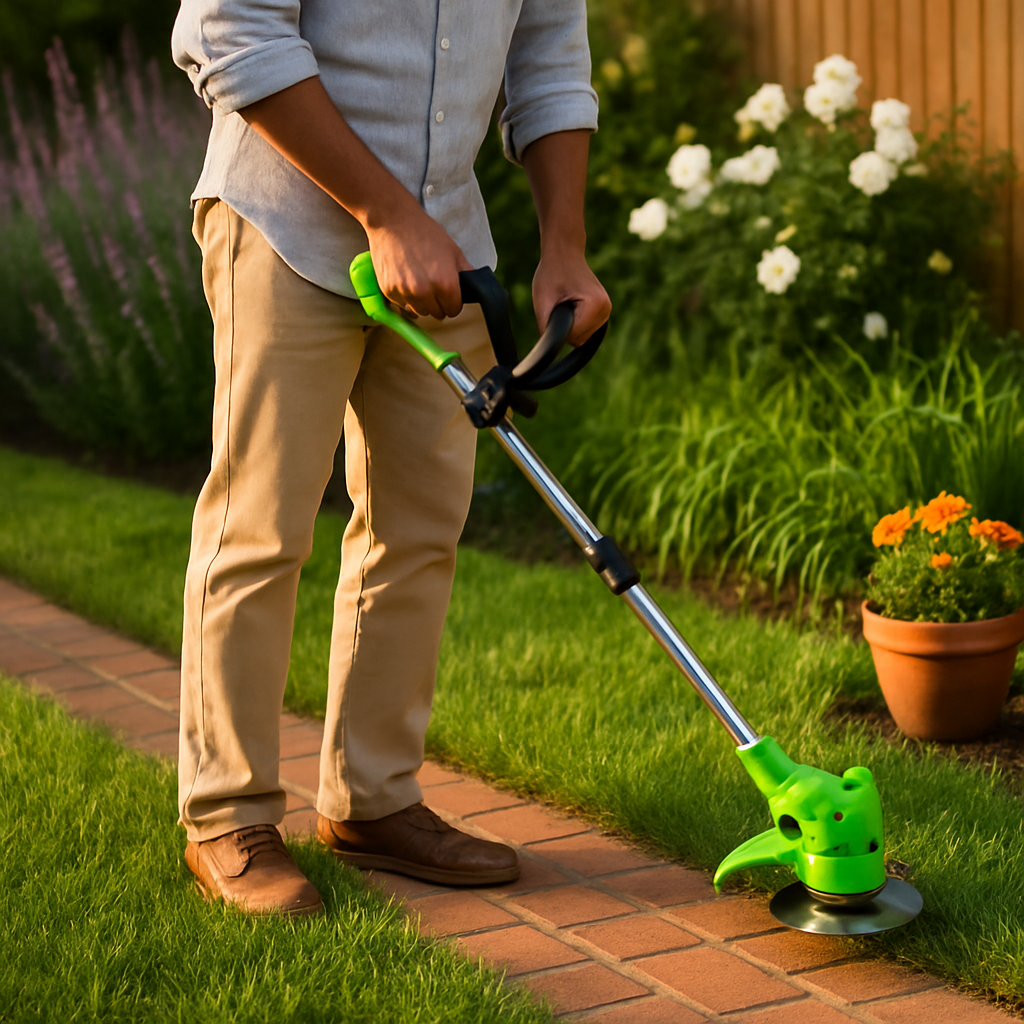 Cordless Grass Trimmer with Saw & Multi-Blade Kit
