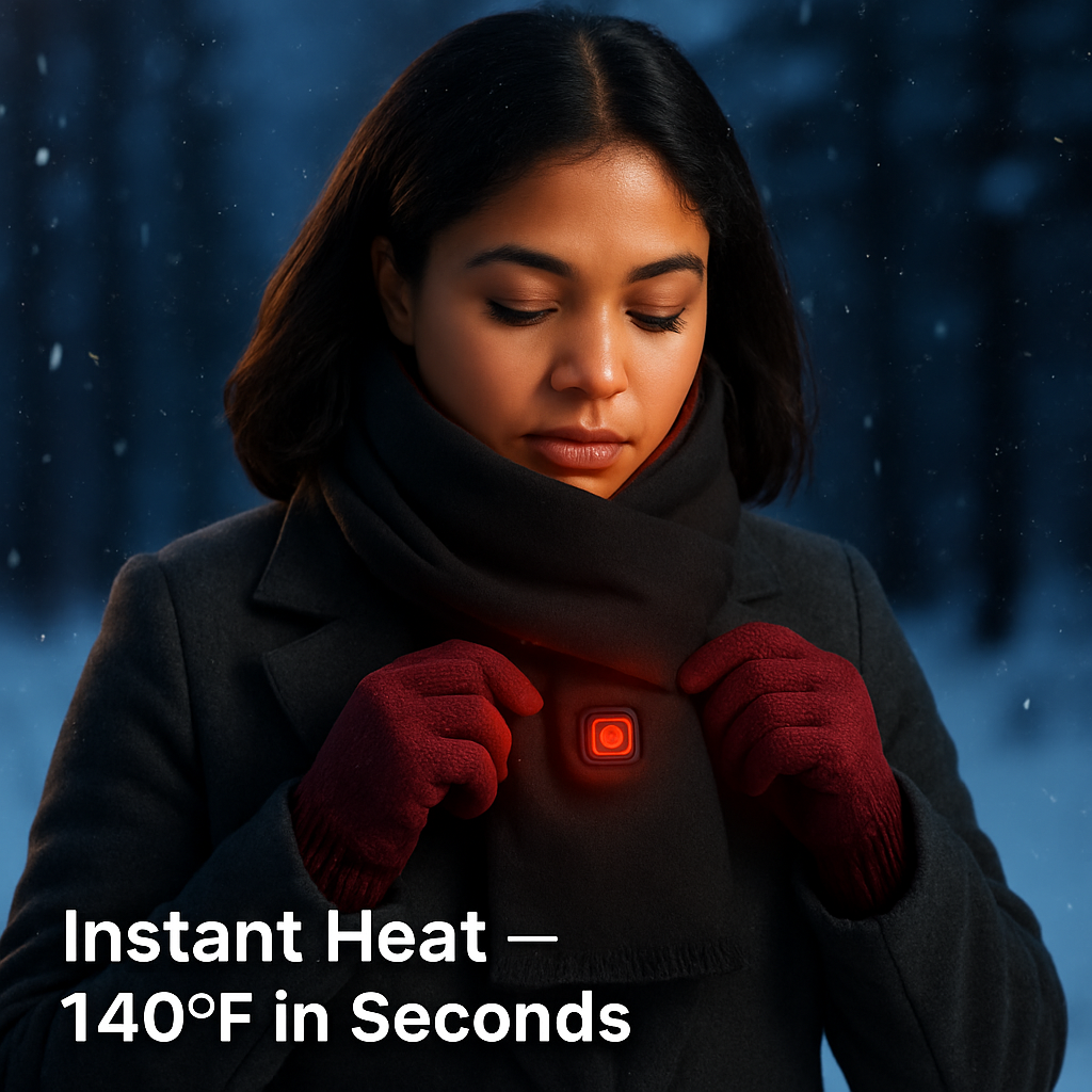 Electric Heated Winter Scarf USB Heating Neck Wrap Unisex Heated Neck Shawl Soft Warm Scarves with 3 Heating Modes for Outdoor Cycling Skiing Skating