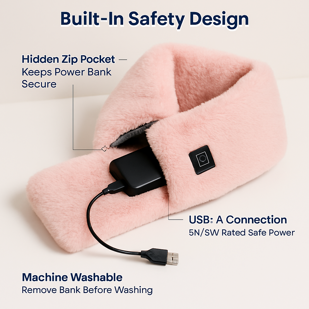 Electric Heated Scarf with USB Power - Unisex