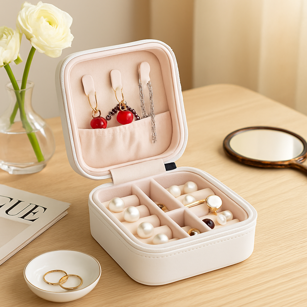 Mini Jewelry Storage Box: Portable Organizer for Rings