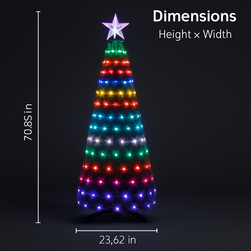 Luces de árbol de Navidad plegables con control por aplicación móvil
