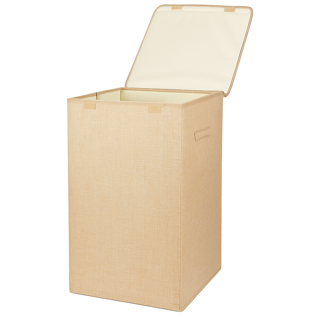 Cestos de ropa plegables con tapa, asas y almacenamiento
