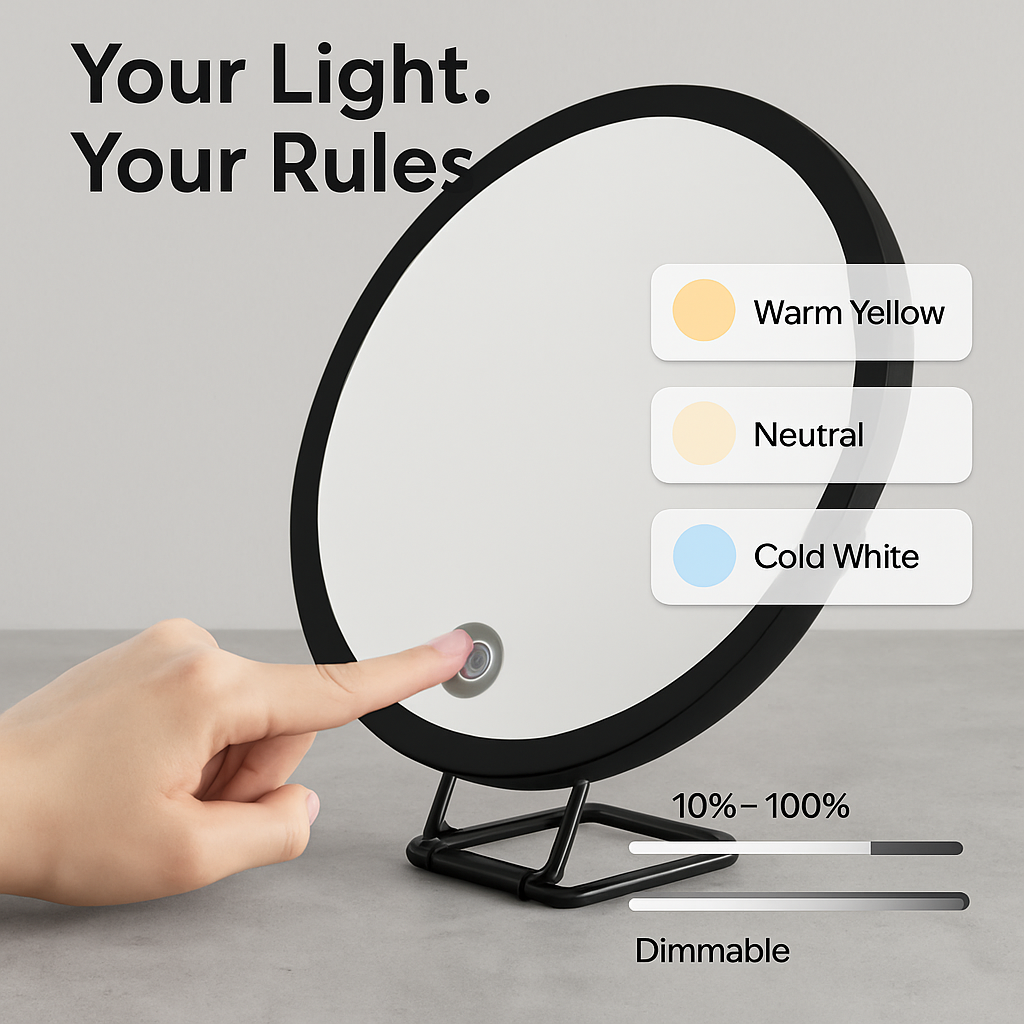 30X Magnifying Mirror with Light Travel Makeup Mirror