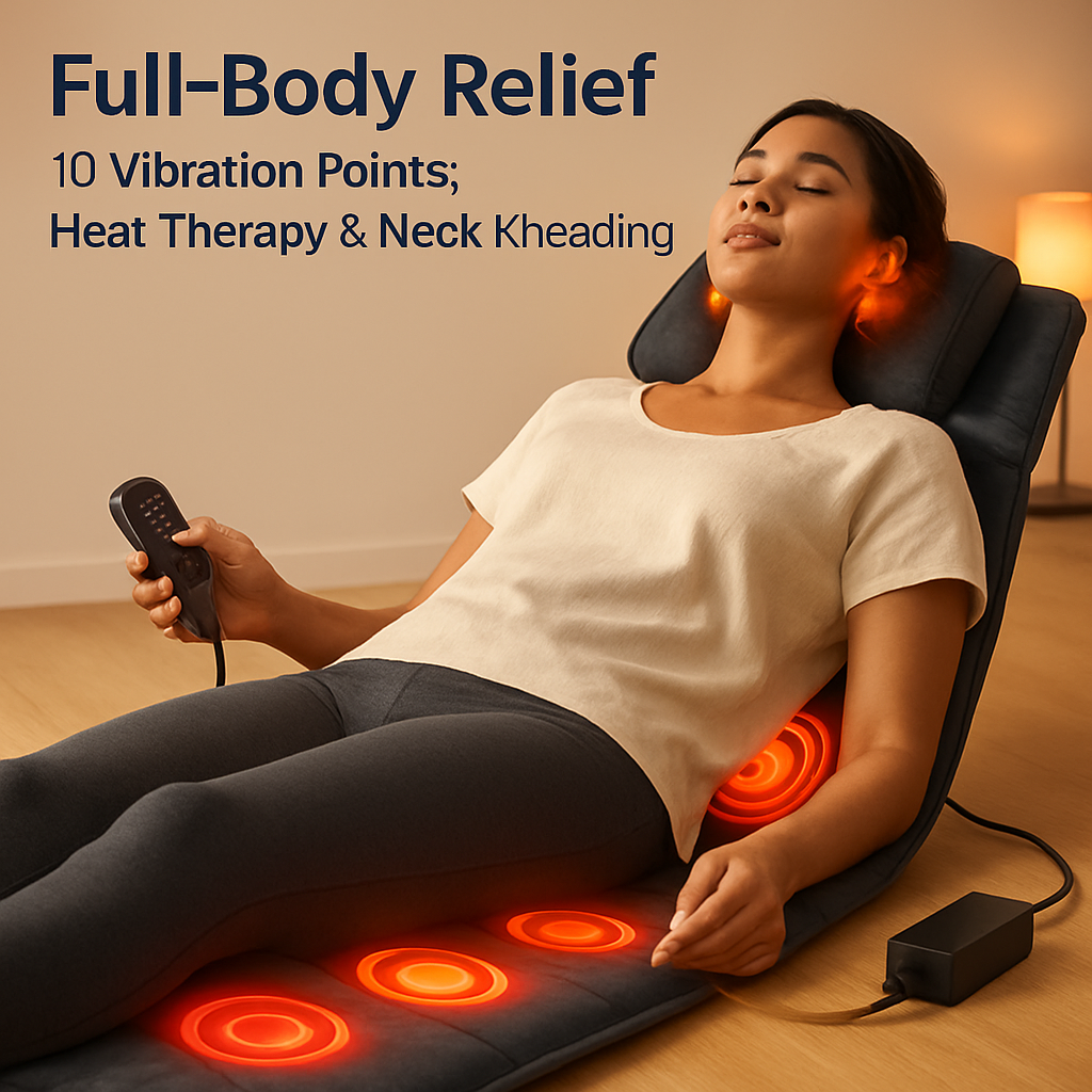 Full Body Massage Mat with Heat and Neck Pillow