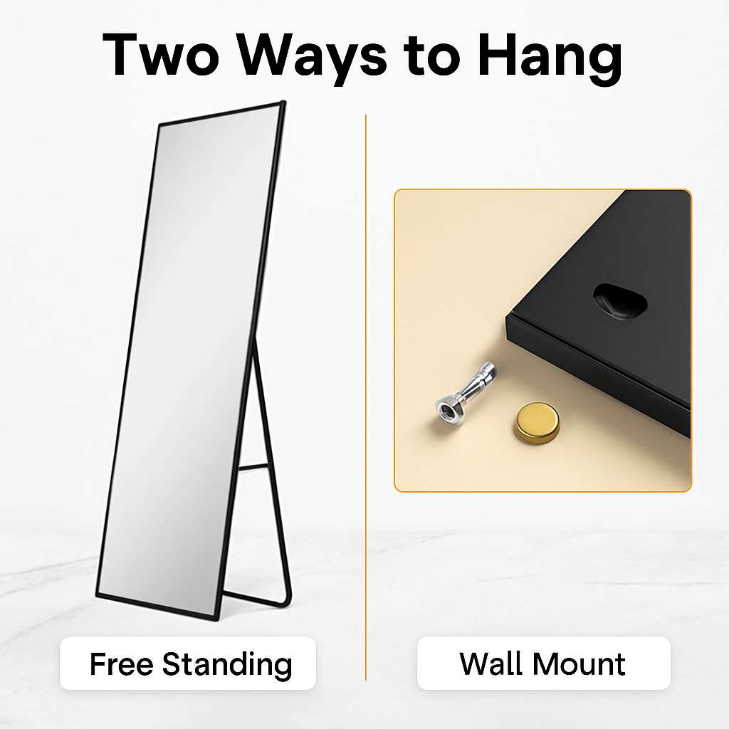 Full Length Mirror - Freestanding Floor Mirror for Bedroom