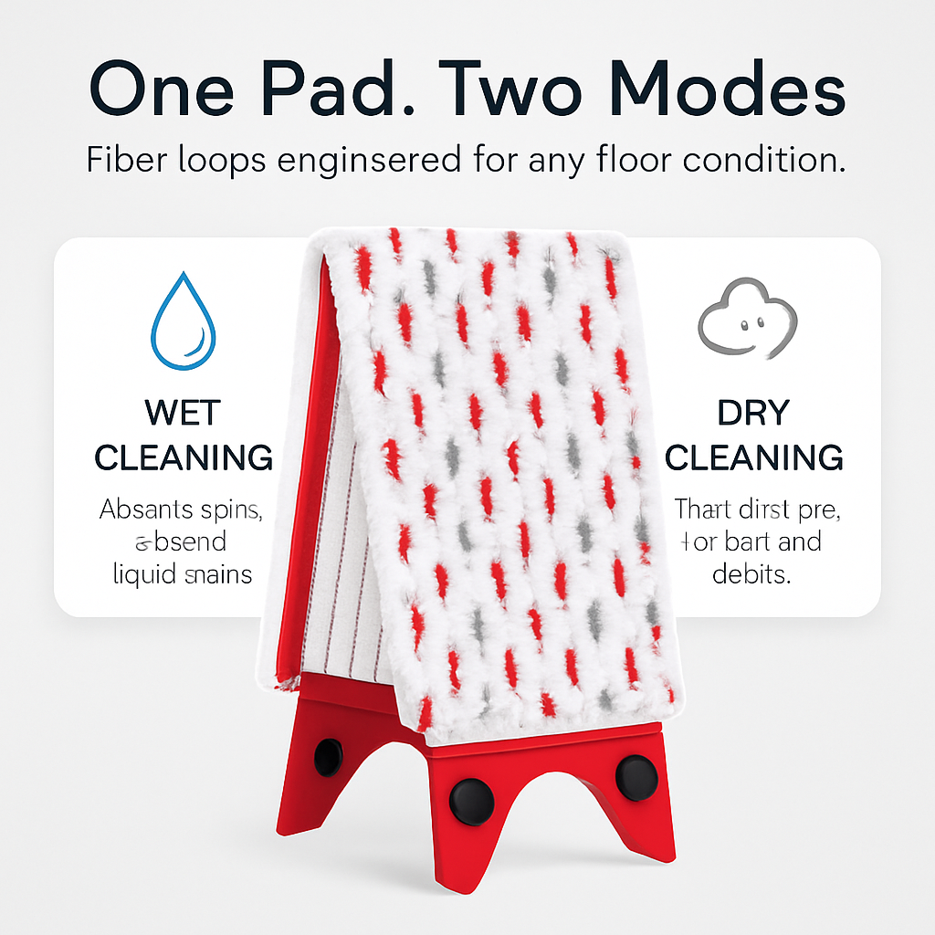 Fiber Floor Mop Pads for Ultra Max Mop – Washable, Reusable