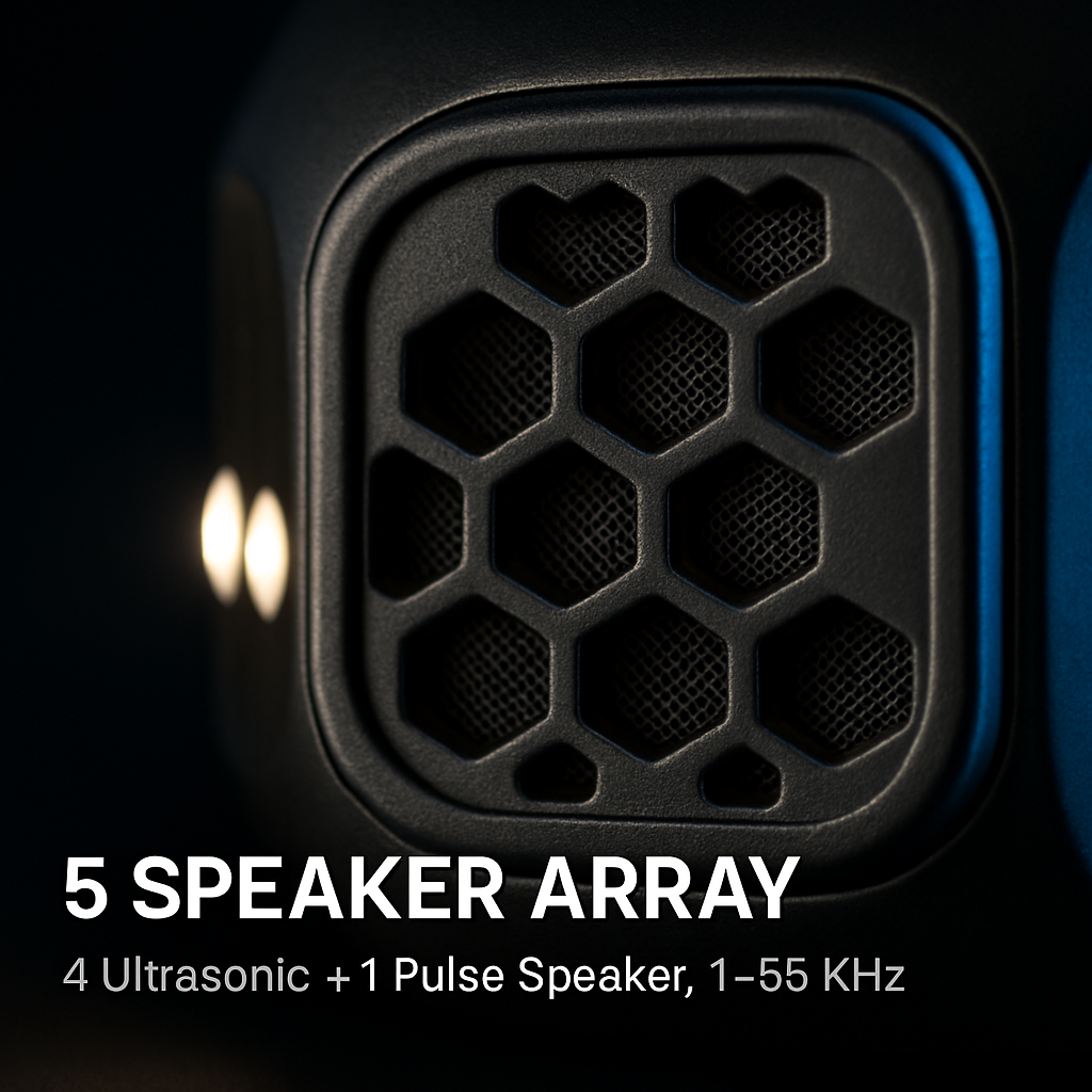 Repelente ultrasónico de ratones de 360° para interiores, ahuyentador de roedores, ratas y ardillas con 3 modos y 2 luces estroboscópicas para cocina y almacén