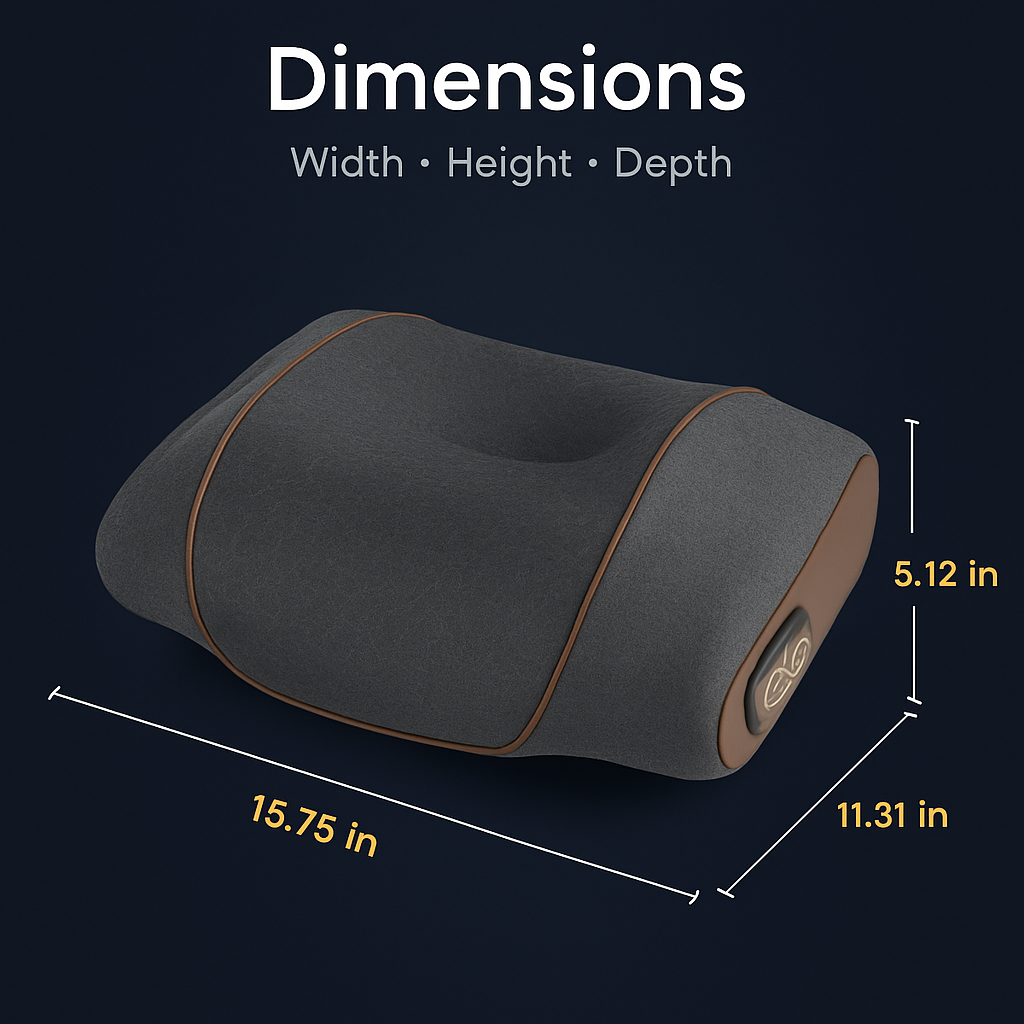 Almohada de masaje de cuello 3 en 1, masajeador ergonómico con calor, vibración y compresión de aire, temporizador de 30 minutos para aliviar el dolor de cuello, espalda y hombros