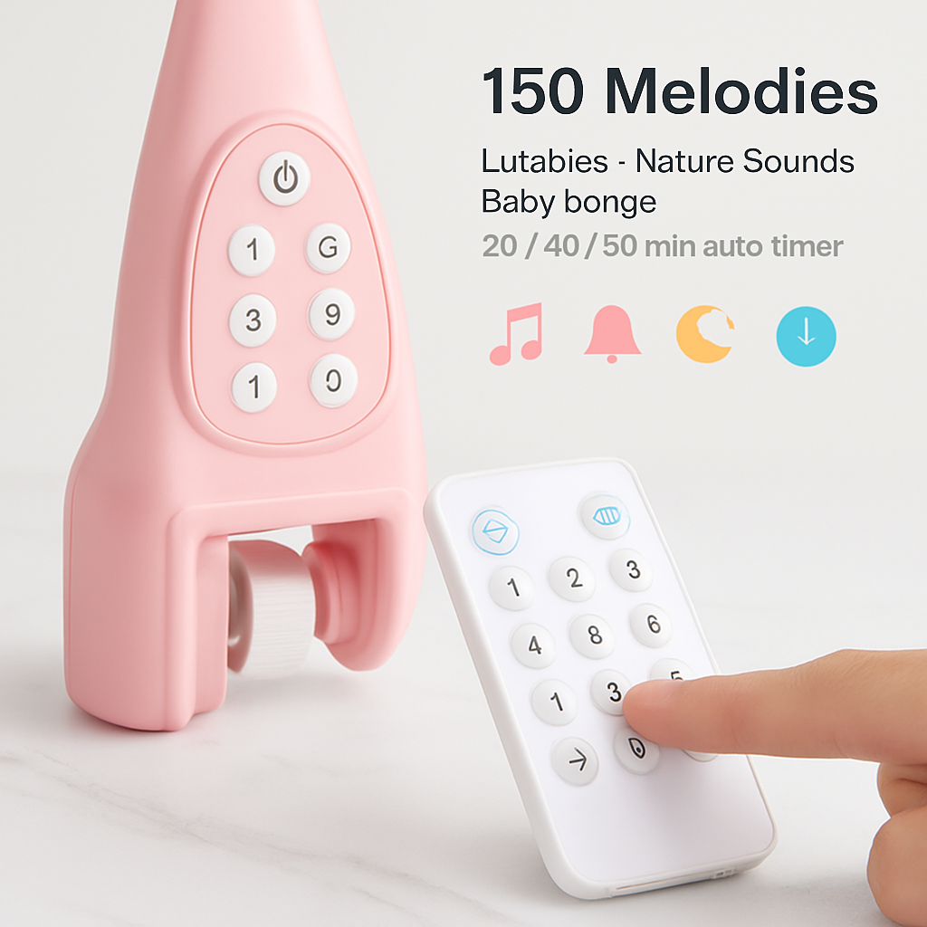 Baby Musical Crib Bell with Mobile & Star Projection