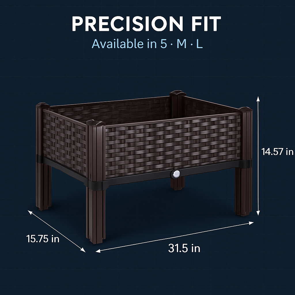 Outdoor Raised Garden Bed with Legs Elevated Planter Box with Self-watering System for Garden Patio Balcony Vegetables Flowers Herbs PP Plastic Box Ea