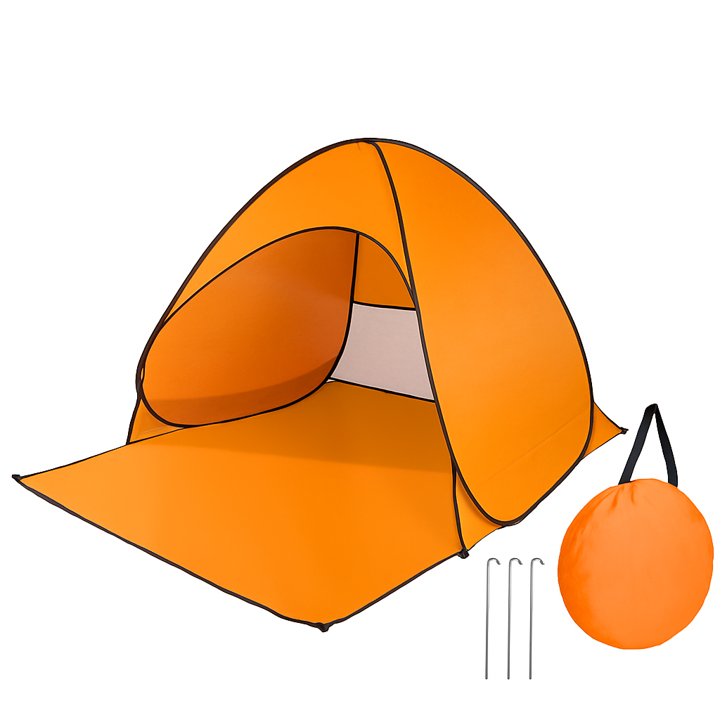 Tienda de campaña emergente para playa con protección UV para 2-3 personas y ventana de malla
